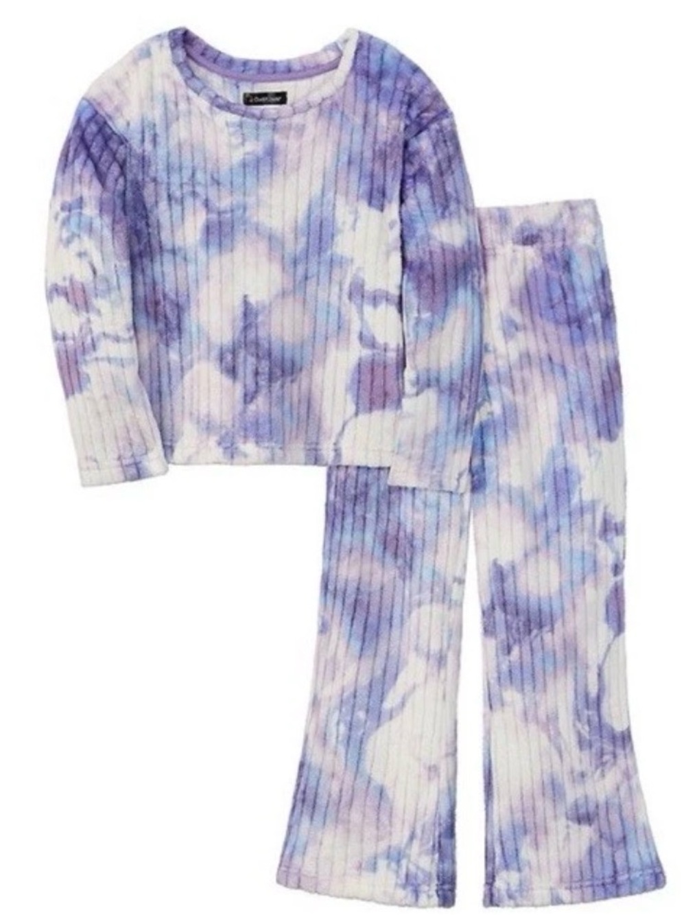 Girl’s CUDDL DUDS Ribbed Fleece Long Sleeve 2-Piece Pajama Set Size 4T
